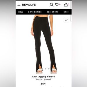 Norma Kamali Spat Split Hem Leggings XS Black